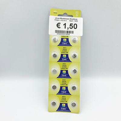 Transistor Aquarium Duur AG1 Horloge Batterijen - 10 stuks | Webshop Jouw Marktkraam Ouddorp